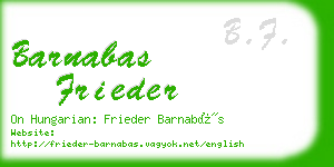 barnabas frieder business card